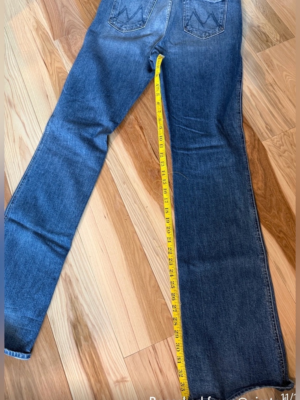 MOTHER Women's Straight Leg Jeans in Medium Blue Wash | Size 29 - Picture 11 of 14
